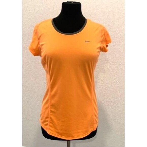 Nike Running Tangerine Orange Dri-Fit Athletic Tee Size M - Picture 1 of 11